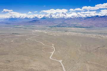 Sierra Nevada's mountain range from aerial view 