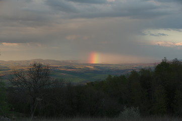 Fototapeta na wymiar Rainbow in Tuscany