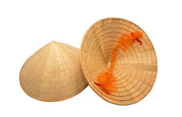 Vietnamese hats on a white background