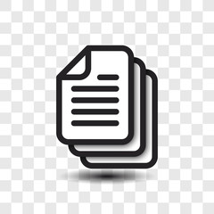 Multiple documents icon on transparent background vector illustration