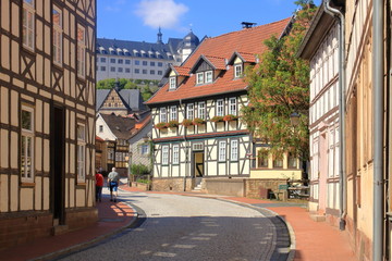 Stolberg facades in Harz mountains of Germany