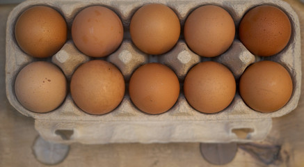 a few eggs in a box