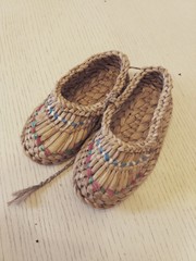 slippers on wooden background