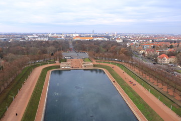 Panoramic view of Leipzig/Germany from the Battle of nations monument