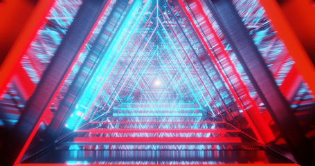 abstract triangle Speed loop background., 3D rendering.