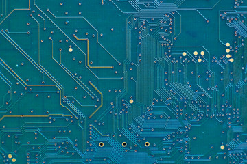 printed circuit Board with chips and radio components electronics