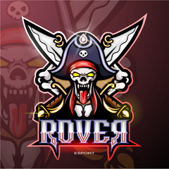 Pirate skull esport logo design