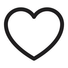 Black and white heart on white background