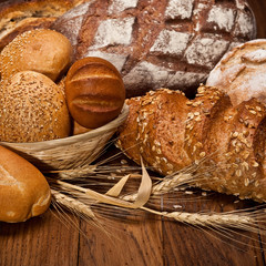 Fresh fragrant bread on the table.