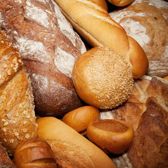 Fresh fragrant bread on the table.