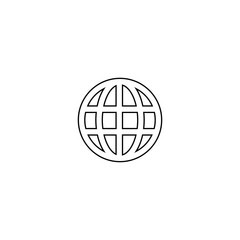 Globe icon. Web site language btton. Logo design element