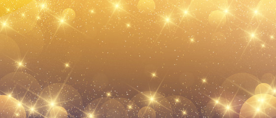 Fototapeta premium 抽象的な金色のきらびやかな背景にドットをぼかし