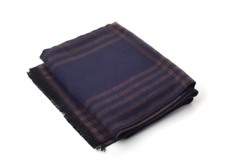 Folded woolen blue scarf
