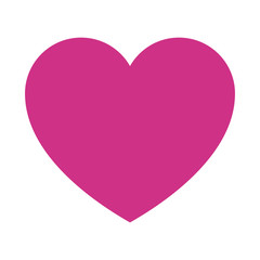Pink heart on white background