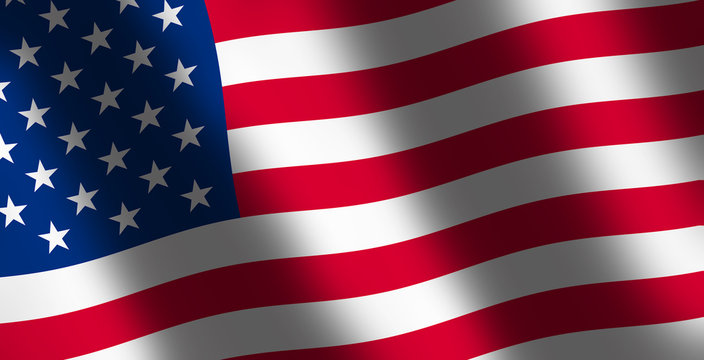 Waving flag of United States of America background