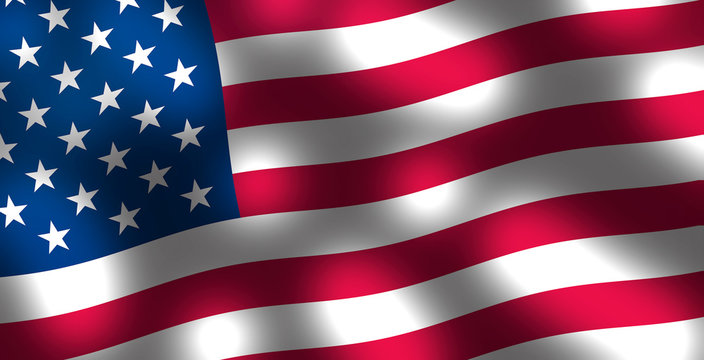 Waving flag of United States of America background