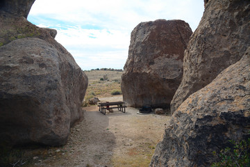 Winter WoodPicnic in the Rocks