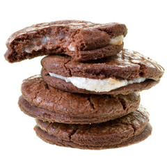 Appetizing chocolate chip cookies isolated