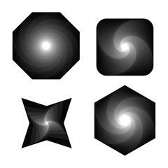 Abstract geometric polygonal black shape. Vector illustration