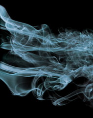 Smoke isolated on black background and texture, clipping path