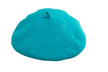 Blue classic beret isolated on a white background