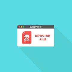 Alert notification vector. Malware concept, spam data, fraud internet error, insecure connection, online scam, virus