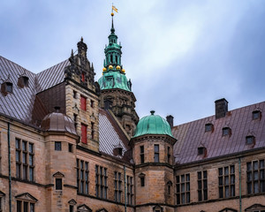 Fototapeta na wymiar Denmark - Castle Roof and Spires - Kronborg
