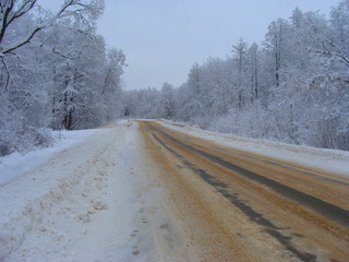 Fototapeta premium winter on the road