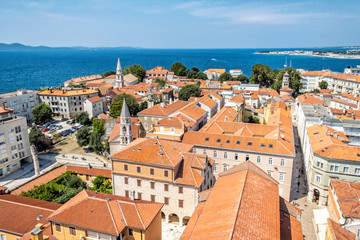 Old town Zadar from bell tower of Cathedral of St. Anastasia, Croatia, Croatia