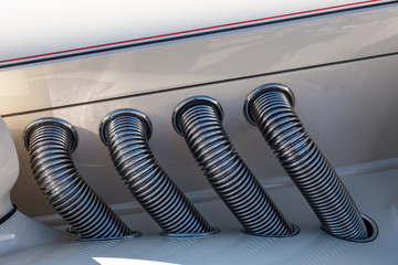 Chromed exhaust pipes