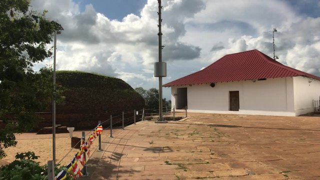 Mihintale, Sri Lanka, red-roofed outbuilding 4K