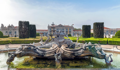 Fototapeta na wymiar View in the park of Queluz palace