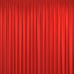 Red closed stage curtains background