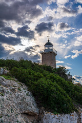 Fototapeta na wymiar Cape Melagkavi Lighthouse also known as Cape Ireon Light