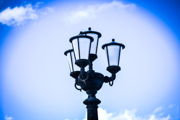 Fototapeta na wymiar street lamp close up view