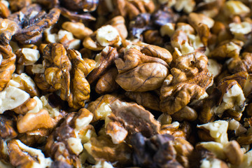 Walnut kernels full frame background