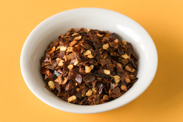 Crushed Red Pepper in a  Bowl