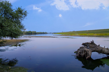 Fototapeta na wymiar Beautiful view of the big Dniester river.