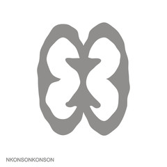 Vector monochrome icon with Adinkra symbol Nkonsonkonson