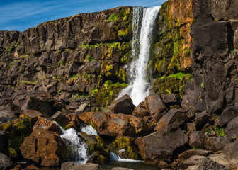 Iceland - The Beautiful Colors of Oxarafoss Falls