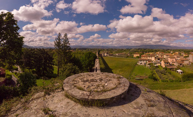 Aerial shot of Nottolini's aqueduct from the top of the temple