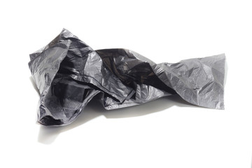 crumpled plastic bag on a white isolated background