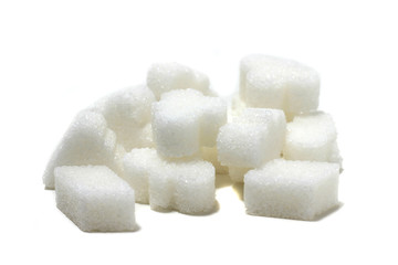 white sugar heart,triangle,diamond on white isolated background