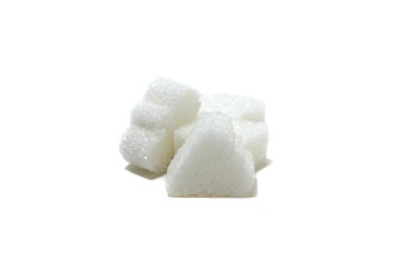 white sugar heart,triangle,diamond on white isolated background