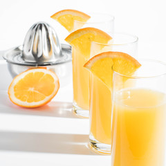 Citrus juice with fruit slice