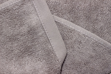 background texture of a gray clean towel. top view. Copy space