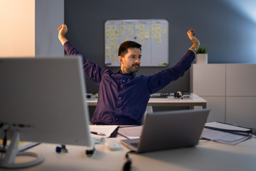 Businessman Stretching His Arms
