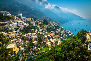 Fototapeta premium Italy - Incredible View of Village by the Sea - Amalfi Coast
