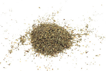 dried seasoning for cooking on a white isolated background