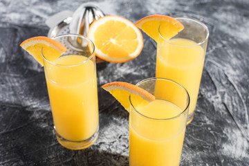 Citrus juice with fruit slice